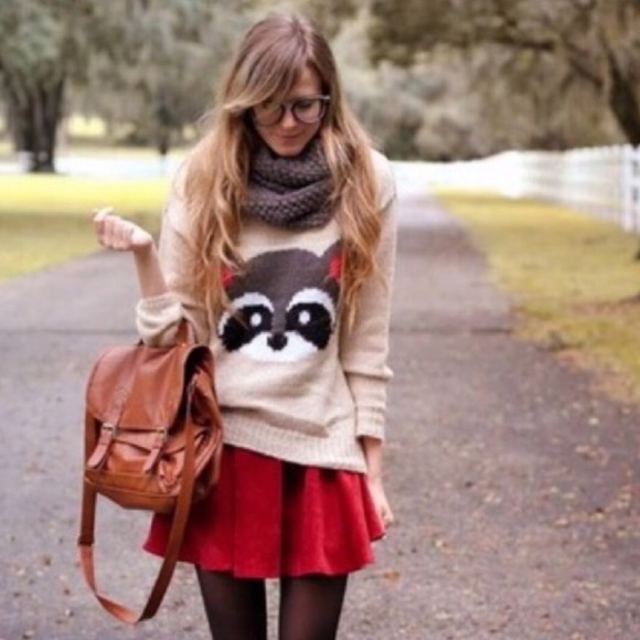 Rewind Sweaters - Rewind Tan Racoon Sweater